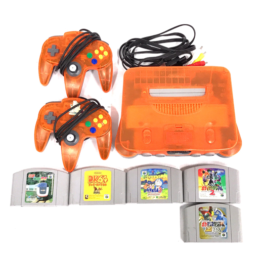 【送料無料】任天堂 ニンテンドー64本体一式ソフト付き NUS-001 1円 任天堂 ニンテンドー64 NUS-001 本体 コントローラー クリア