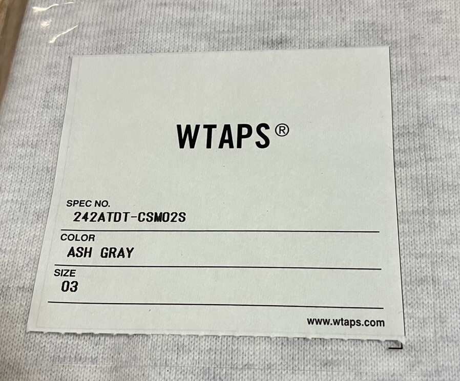 極少 即発送 24AW WTAPS IOCA / LS / COTTON HWANG YUSUN ASH 極少 即発送 24AW WTAPS IOCA / LS / COTTON HWANG YUSUN ASH