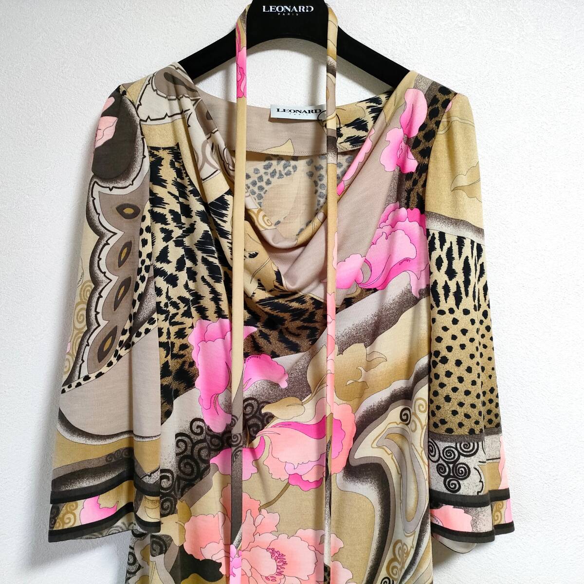 ヒョウ柄❤花柄❤新品♥サイズ40❤レオナール❤ワンピース❤パリ