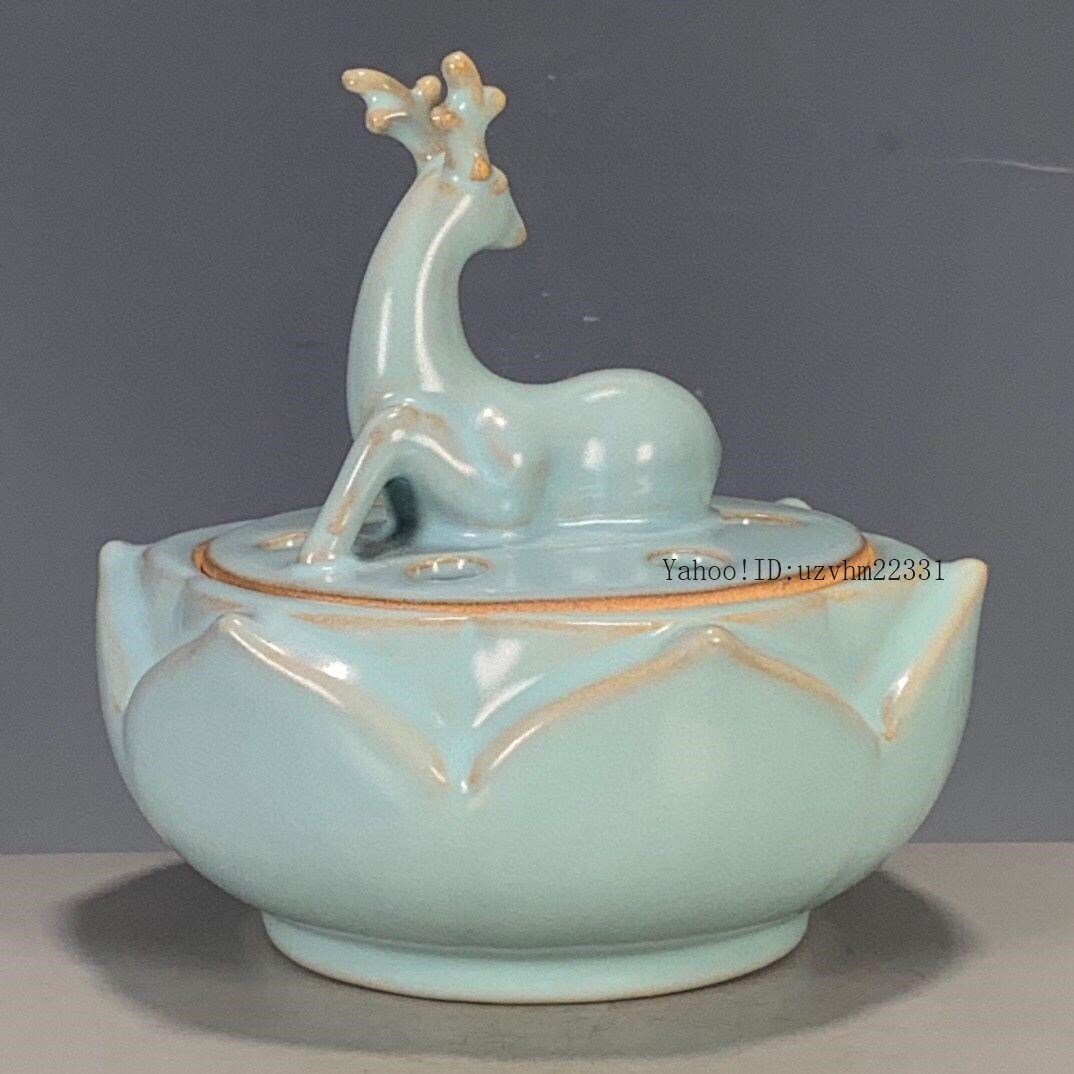 中国 汝窯 青釉 香炉 陶器 陶芸 香道具 仏具 官窯 中国 汝窯 青磁 香炉 陶器 陶芸 香道具 仏具 官窯 青釉(海外