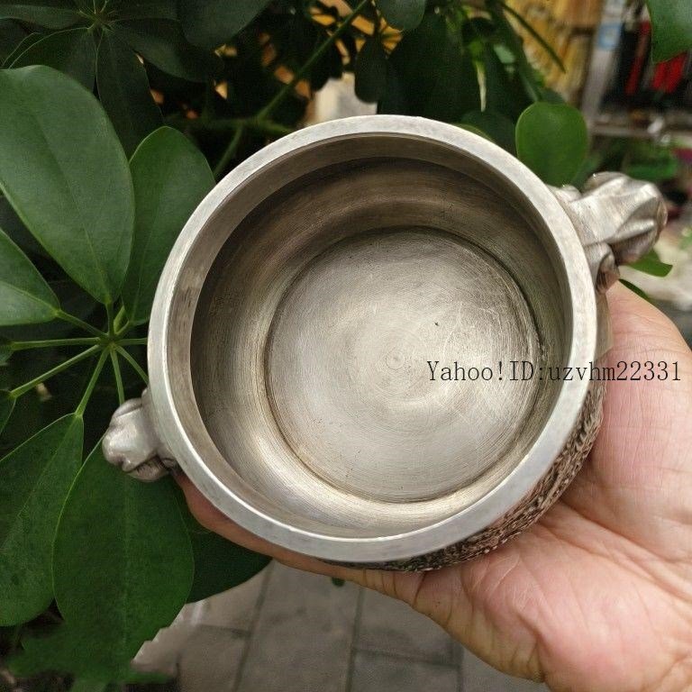 大象耳双龍戯珠香炉 茶道香炉 工芸品 美術品 置物 銅製