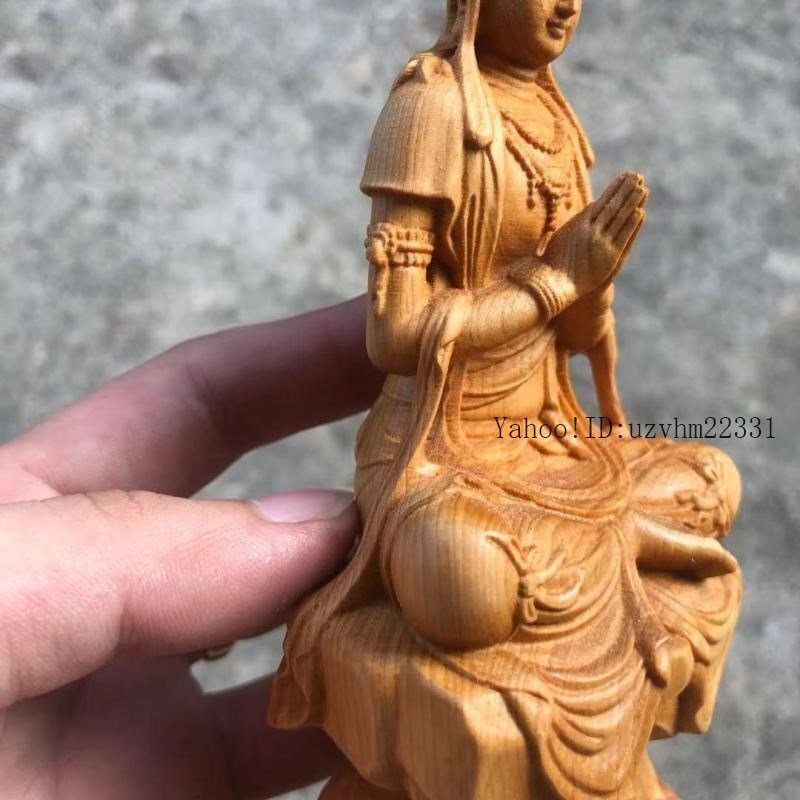 仏像 仏教美術 合十自在観音様 木の雕刻品 木彫り仏像 職人