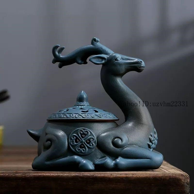 福鹿 香炉 陶磁器 装飾品 工芸品 美術品 置物 福鹿 香炉 陶磁器 装飾品 工芸品 美術品 置物 中国・朝鮮半島