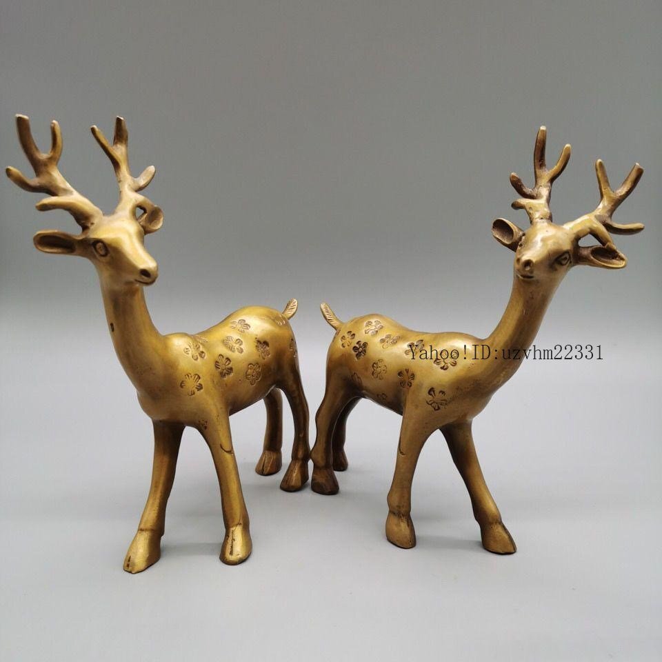 時代物　純銅製　銅鹿　時代物　飾り　　インテリア　置物 時代物 純銅製 銅鹿 時代物 飾り インテリア 置物