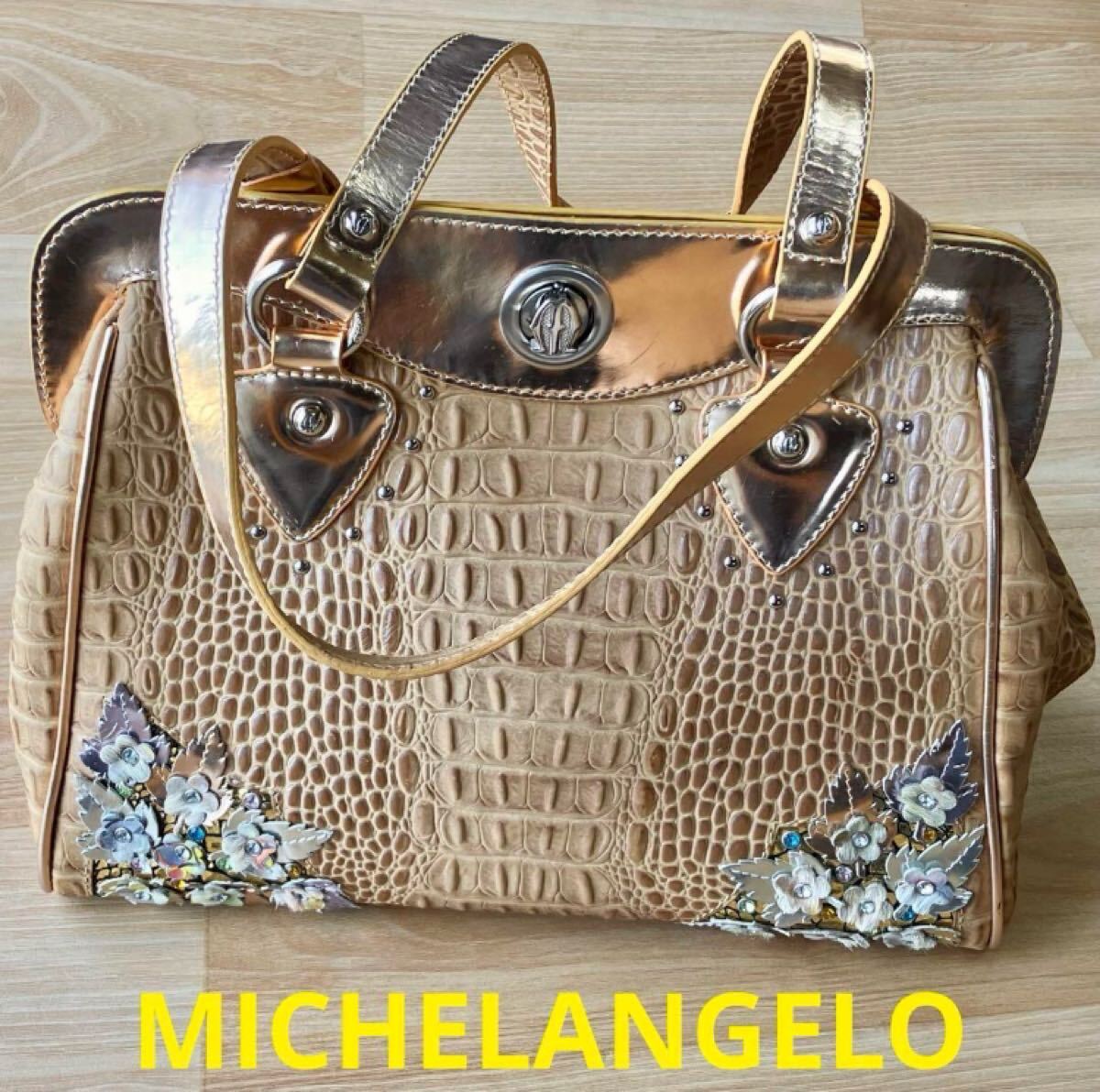 ws1100】未使用 MICHELANGELO ミケランジェロ クロコ型押し 牛革 ws1100】未使用 MICHELANGELO ミケランジェロ クロコ型押し 牛革