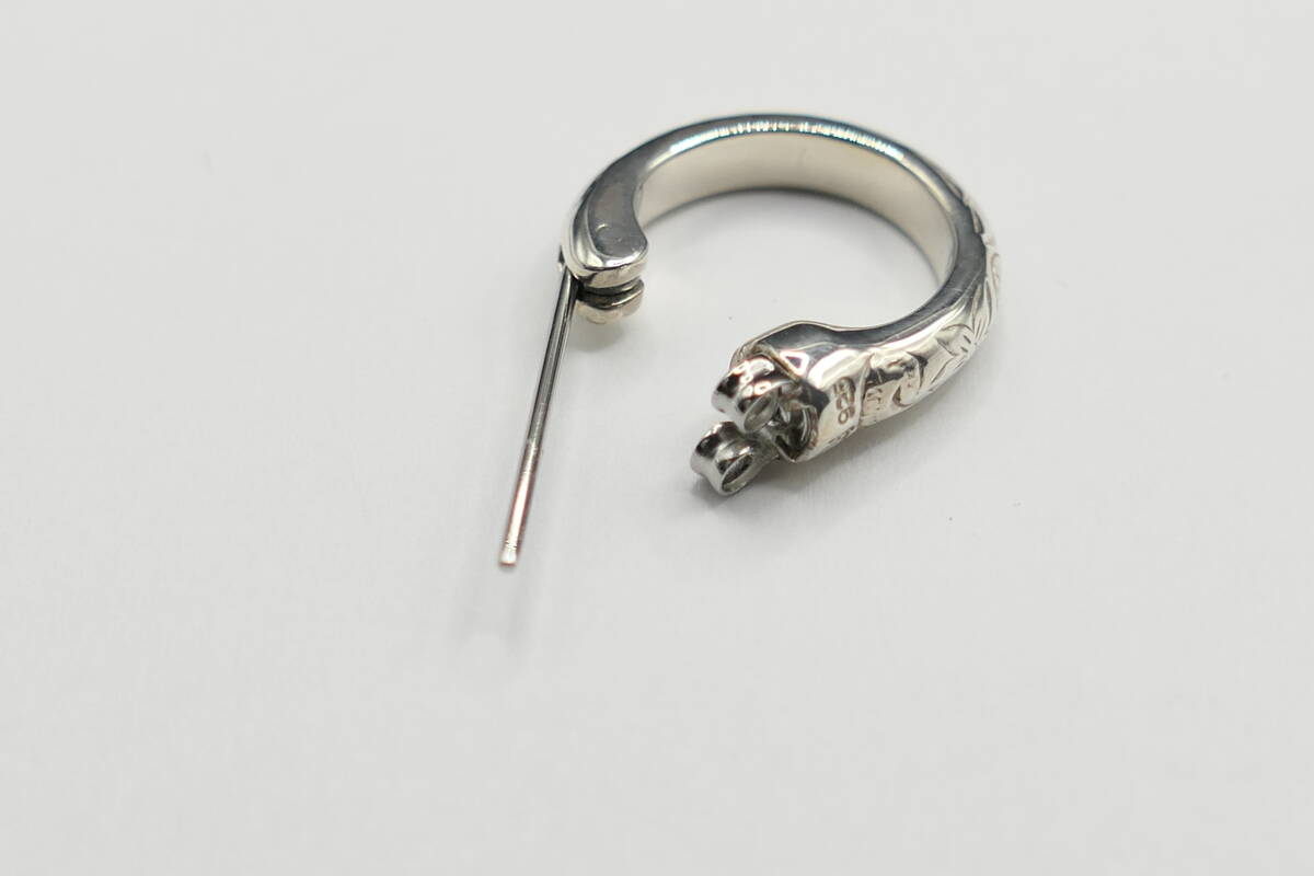 新品 未使用 ライオンハート プルメリア カービング フープ ピアス_画像6