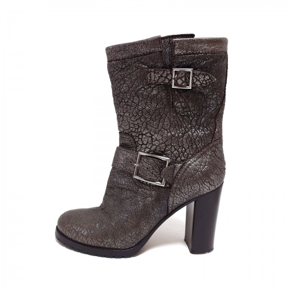 ジミーチュウ JIMMY CHOO ショートブーツ 37 1/2 - レザー シルバー レディース 靴