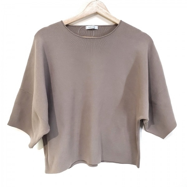 アドーア ADORE 七分袖セーター/ニット サイズ38 M - ブラウン レディース クルーネック トップス