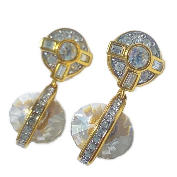 スワロフスキー SWAROVSKI イヤリング - ゴールド×クリア アクセサリー（耳）