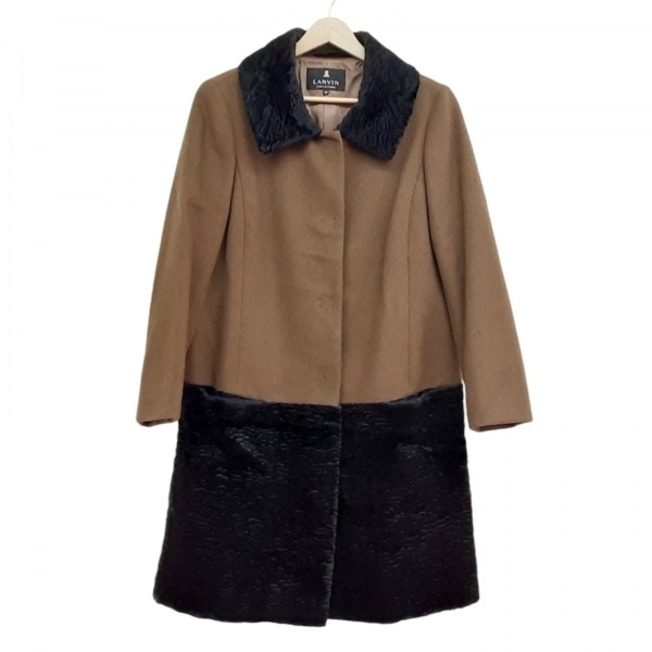 ランバンコレクション LANVIN COLLECTION サイズ38 M - ダークブラウン×黒 レディース 長袖/冬 美品 コート