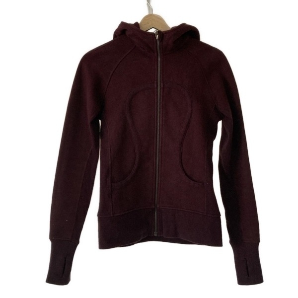 ルルレモン lululemon パーカー サイズ4 XL - ブラウン レディース 長袖/ジップアップ トップス