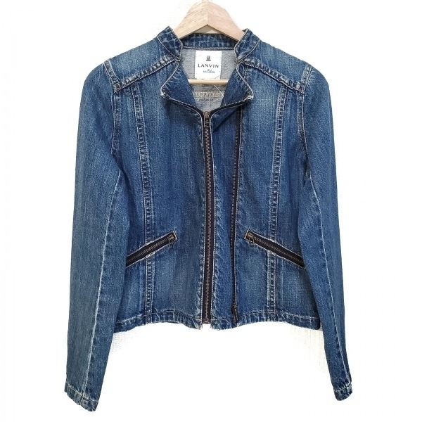ランバンオンブルー LANVIN en Bleu Gジャン/デニムジャケット サイズ38 M - ブルー レディース 長袖/ジップアップ/秋/春 美品 ジャケット