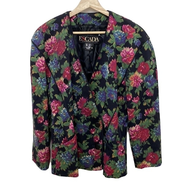 新品タグ付き ESCADA エスカーダ カーディガン 総柄 レディース カラフル 新品タグ付き ESCADA エスカーダ カーディガン 総柄 レディース