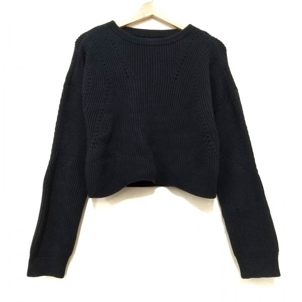 フォクシー FOXEY 長袖セーター/ニット 39494 コットンシルククロップドニット コットン、シルク ダークネイビー レディース トップス
