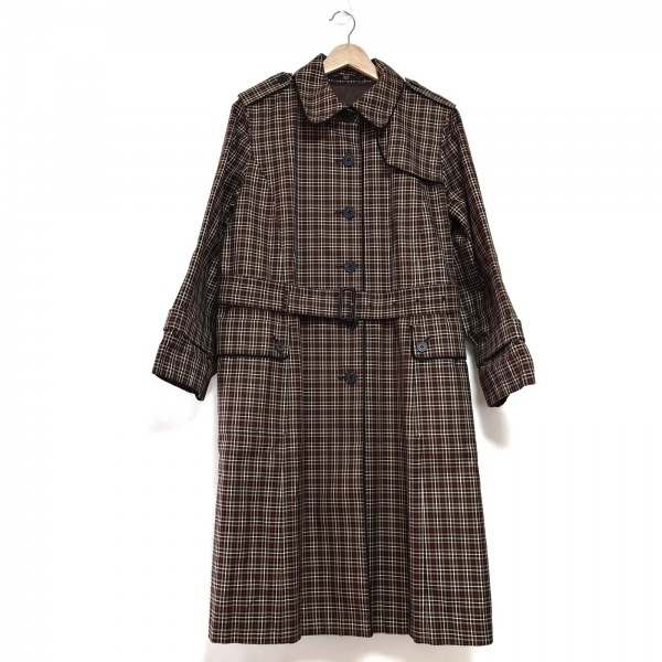 ダックス DAKS サイズ13 - ベージュ×黒×ブラウン チェック柄 コート
