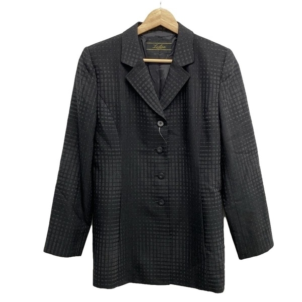 レリアン Leilian サイズ9 M - 黒×ダークグレー レディース 長袖/春/秋 美品 コート