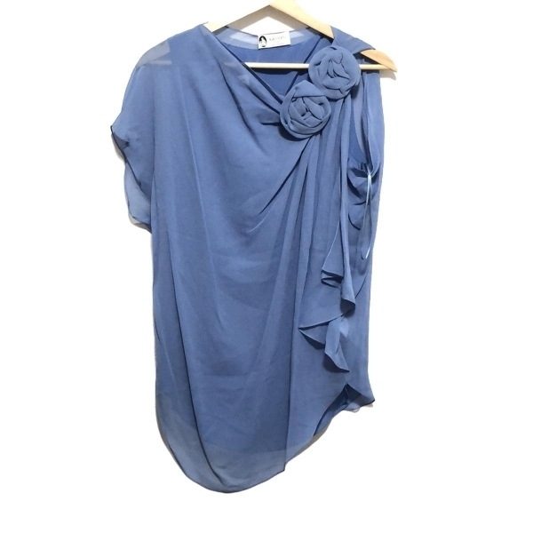 ランバン LANVIN ノースリーブカットソー サイズT.36 - ライトブルー レディース シルク/フラワー(花) トップス