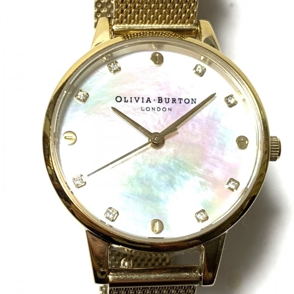 Olivia Burton(オリビアバートン) 腕時計 - OB071・OBW0781 レディース ラインストーン ホワイトシェル
