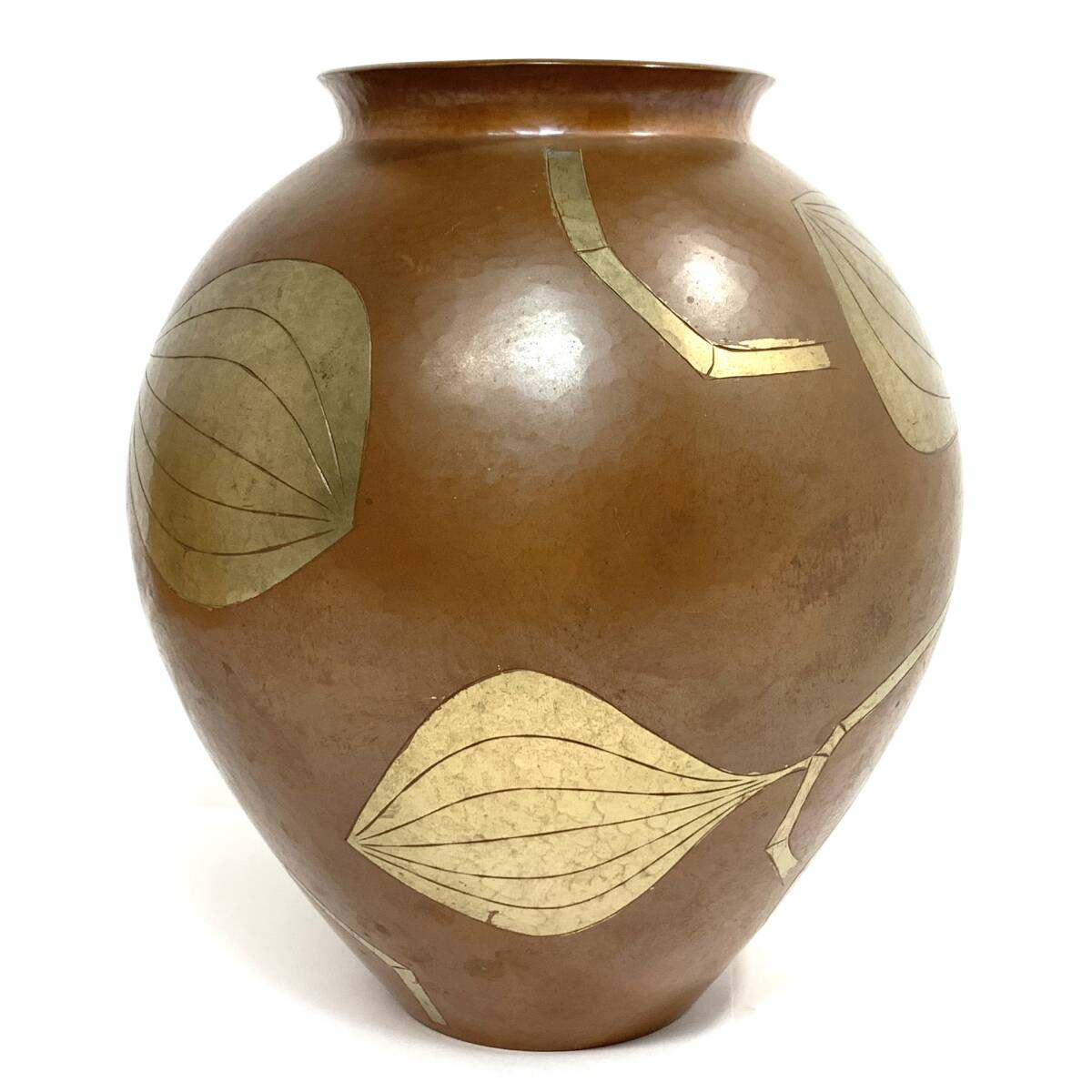 玉川堂 葉文 銅製 花瓶 花器 鎚起銅器 鎚目 銅製品 花入れ 玉川堂 葉文 銅製 花瓶 花器 鎚起銅器 鎚目 銅製品 花入れ