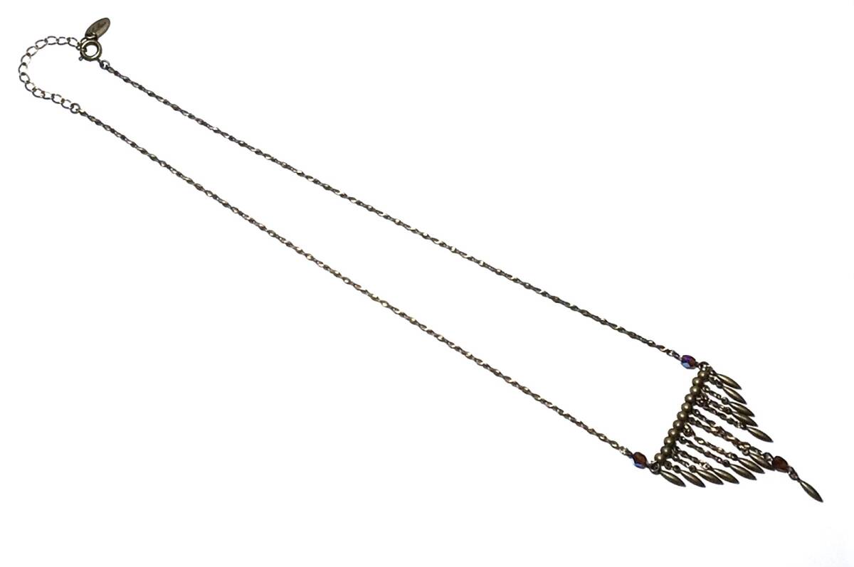 レリアン Leilan エスニック風 ネックレス ブロンズカラー ブラウンストーン ペンダント_画像3