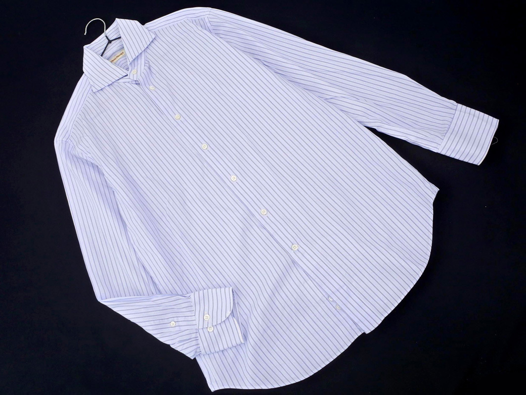 ネコポスOK PAUL STUART ポールスチュアート ストライプ シャツ size40/水色 ◇■ ☆ eka1 メンズ