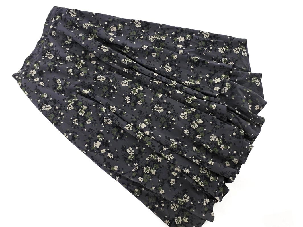 Rouge vif ルージュヴィフ アバハウス 花柄 ヘム ロング スカート size38/グレー ◇■ ☆ eka7 レディース