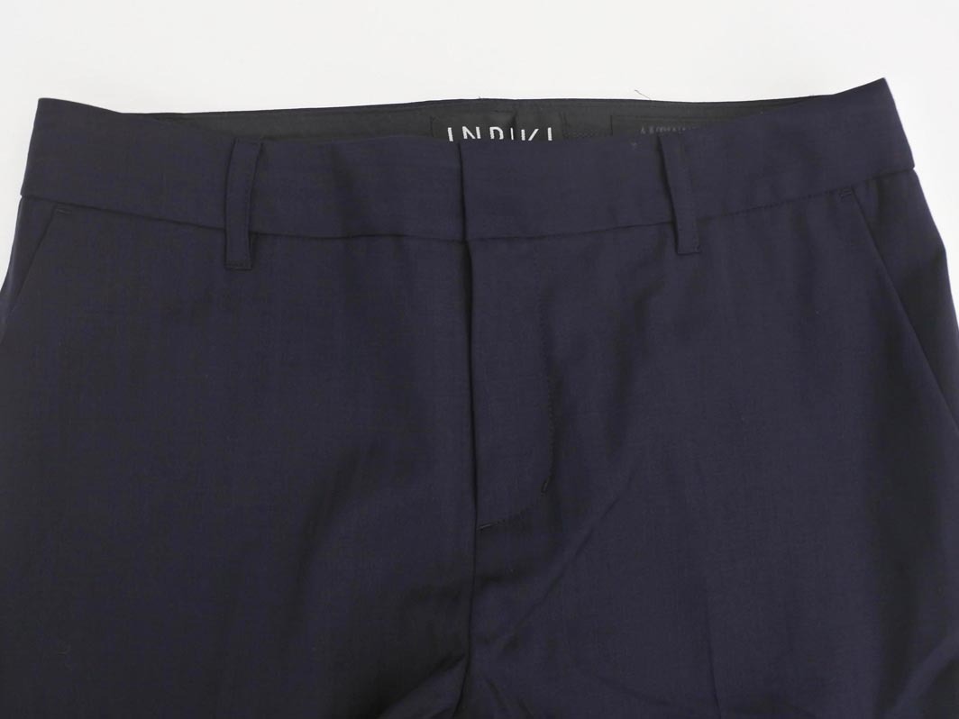 INDIVI インディヴィ ウール混 トラウザー パンツ size38/濃紺 ◇■ ☆ eka7 レディース