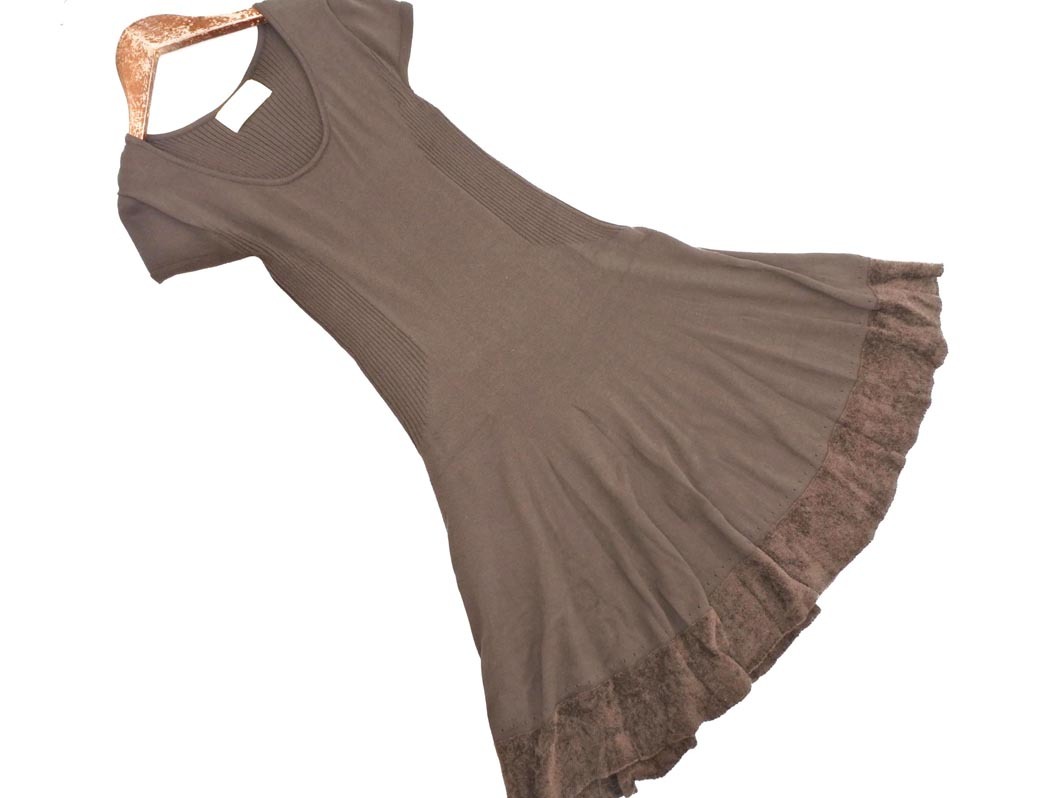 UNTITLED アンタイトル ウール混 ニット ワンピース size0/茶 ◇■ ☆ eka7 レディース