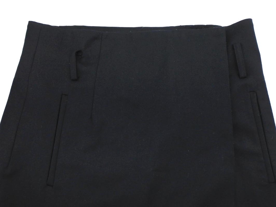 SLOBE IENA スローブイエナ ウール混 巻き ラップ スカート size36/黒 ◇■ ☆ eka8 レディース