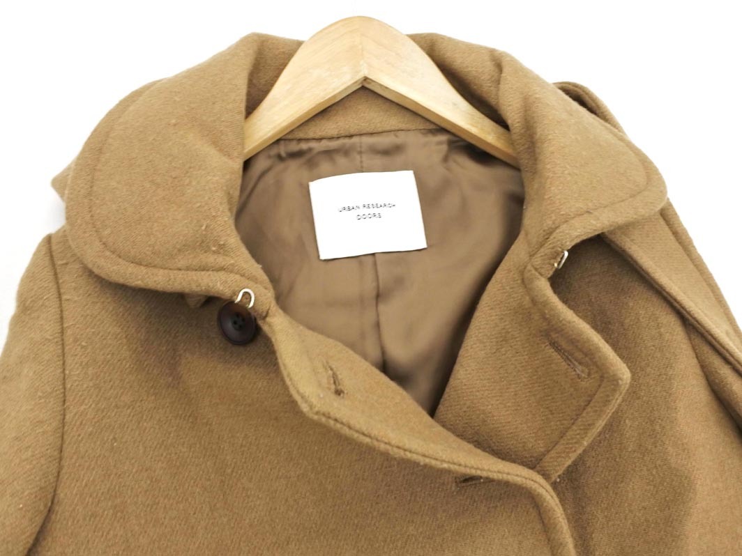URBAN RESEARCH DOORS Urban Research дверь z шерсть .2WAY с капюшоном . жакет size38/ бежевый *# * ekb1 женский 