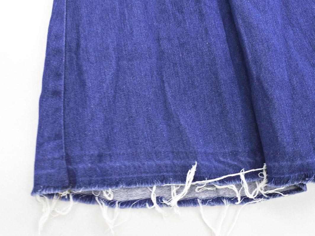 Heather ヘザー カットオフ フレア デニムスカート sizeS/紺 ■■ ☆ ekb4 レディース