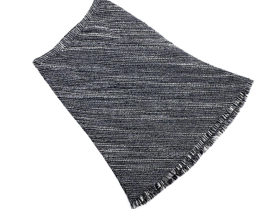 a.v.v アーヴェヴェ ツイード フリンジ スカート size38/黒ｘ白 ■■ ☆ ekb4 レディース