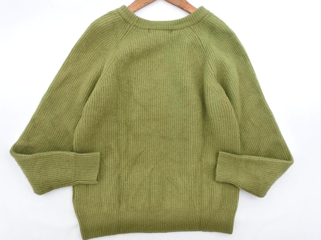 URBAN RESEARCH Urban Research wool 100% knitted sweater sizeL/ yellow green *# * ekc0 lady's 