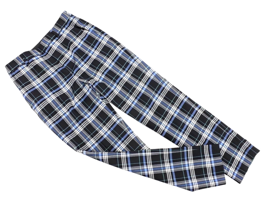 IENA イエナ ウール混 チェック テーパード パンツ size34/紺 ◇■ ☆ ekc0 レディース