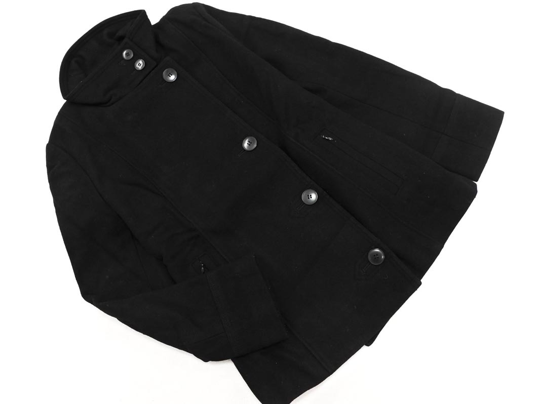 MICHEL KLEIN ミッシェルクラン ウール混 スタンドカラー ジャケット size38/黒 ◇■ ☆ ekc1 レディース