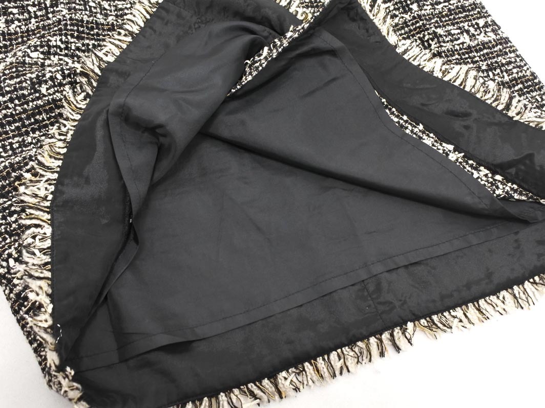 SLOBE IENA スローブイエナ ラメツイード リボン 巻き ラップ スカート size38/白ｘ黒 ◇■ ☆ ekc6 レディース