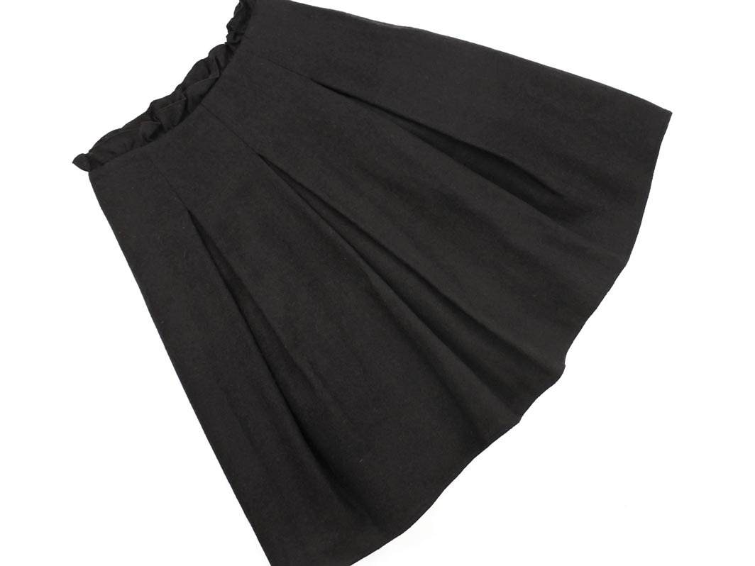 Apuweiser-riche アプワイザーリッシェ ウール100% タック フレア スカート size1/茶 ◇■ ☆ ekc7 レディース