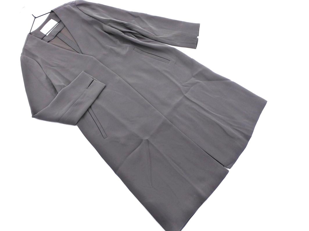 NATURAL BEAUTY BASIC ナチュラルビューティーベーシック ノーカラー コート sizeS/グレー ◇■ ☆ ekc8 レディース