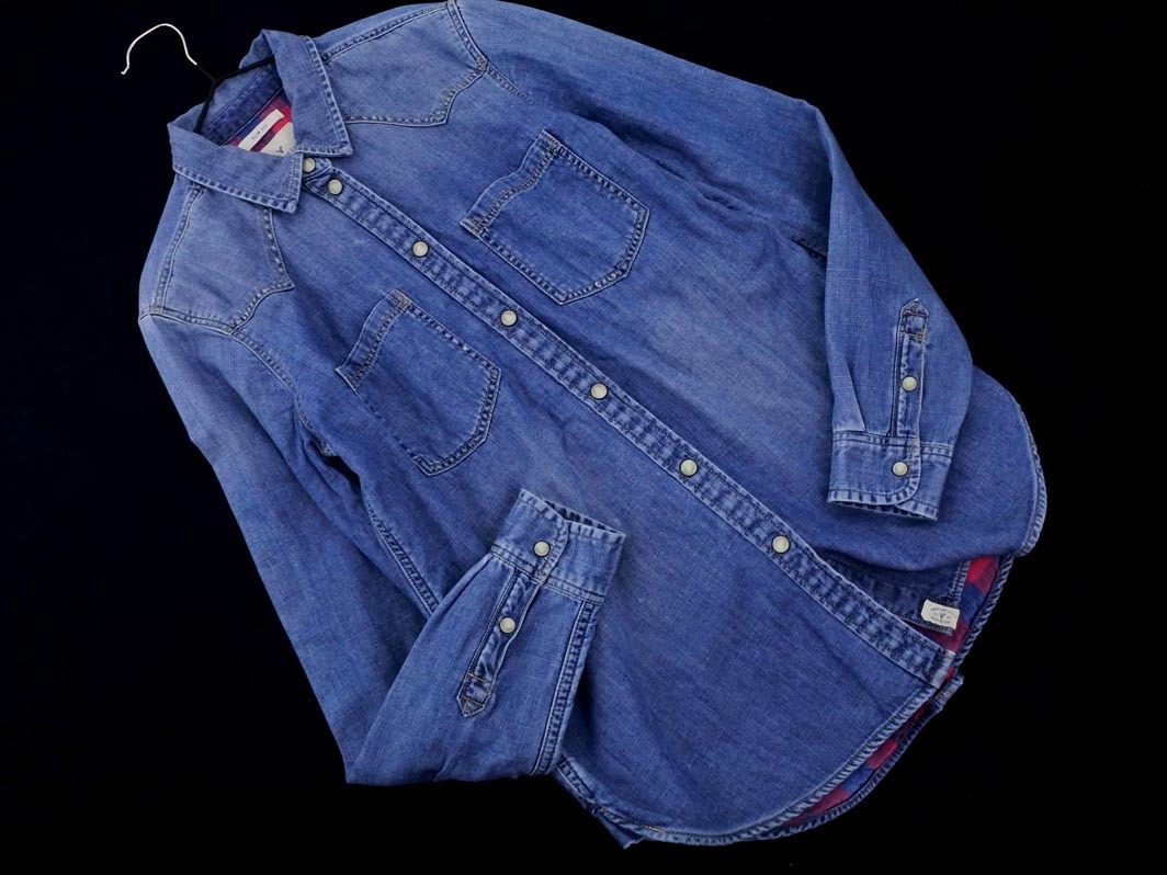 AMERICAN EAGLE アメリカンイーグル USED加工 デニム シャツ sizeXXS/青 ■◇ ☆ ekc9 レディース