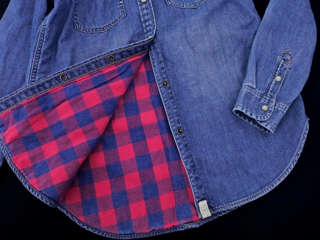 AMERICAN EAGLE アメリカンイーグル USED加工 デニム シャツ sizeXXS/青 ■◇ ☆ ekc9 レディース