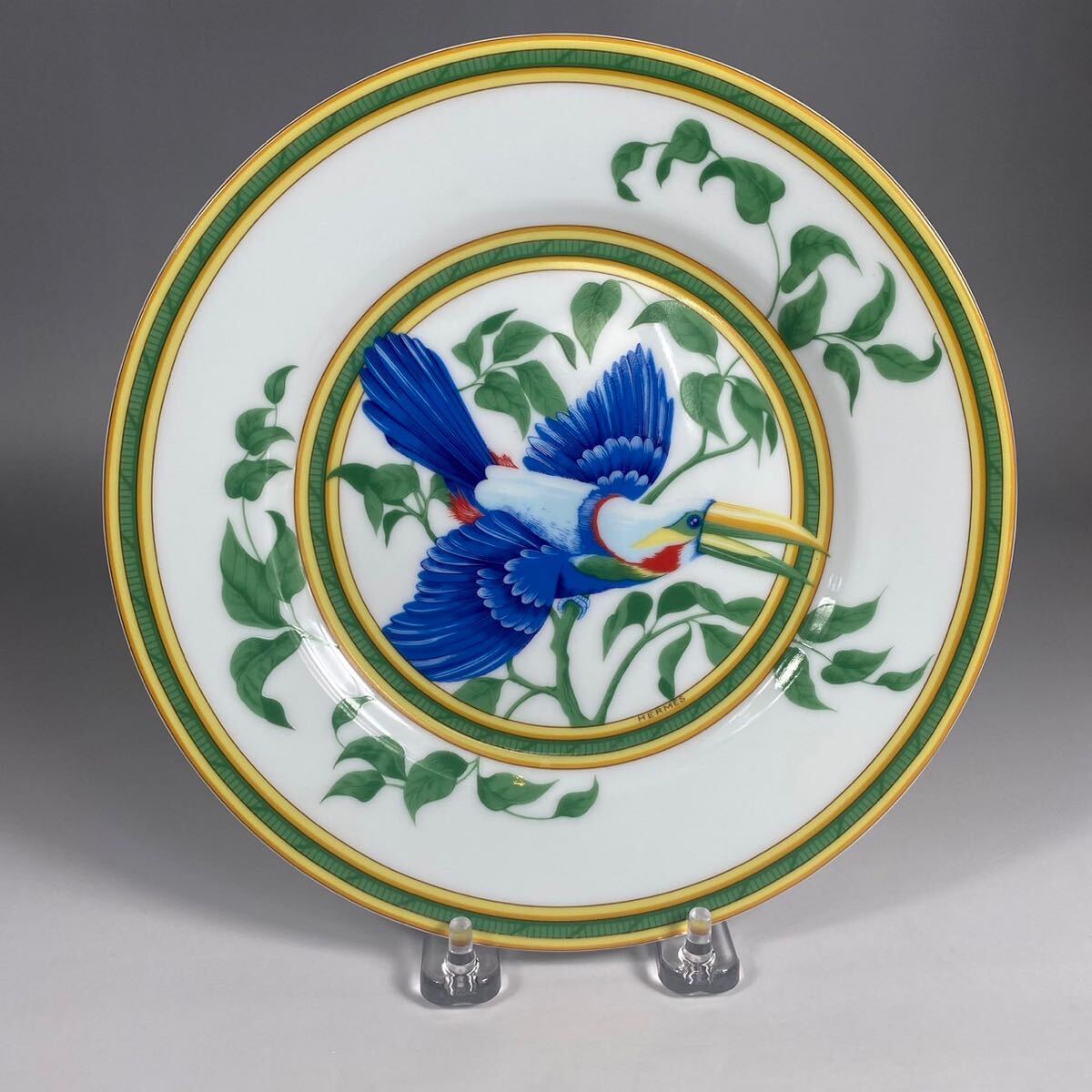 HERMES エルメス トゥカン 21cm プレート 中皿 ハイブランド 食器 野鳥 オオハシ 1