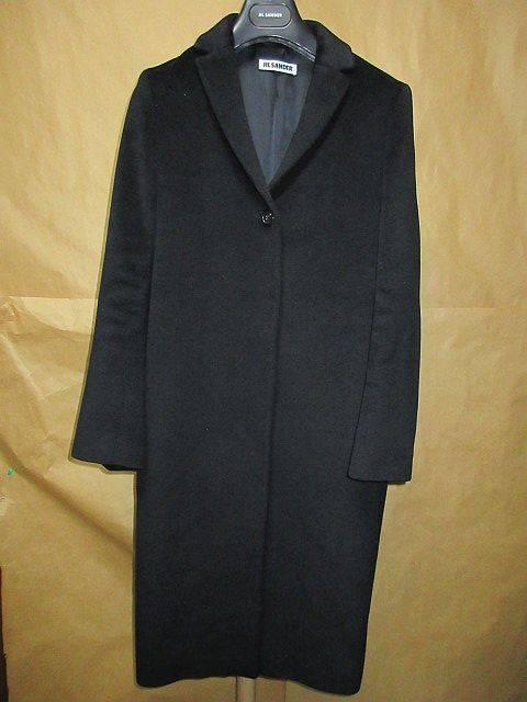 JIL SANDAR チェスターコート アンゴラ ブラック 36 JIL SANDAR チェスターコート アンゴラ ブラック 36