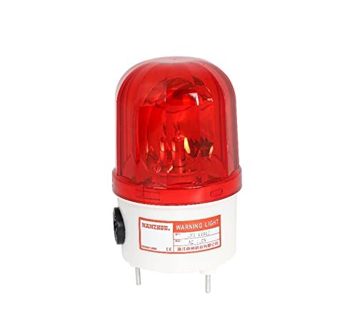 赤色 回転式 営業中ランプ AC110V 三点固定ネジタイプ 工場 建設現場 警告灯 安全 誘導 防犯 ライト Partools