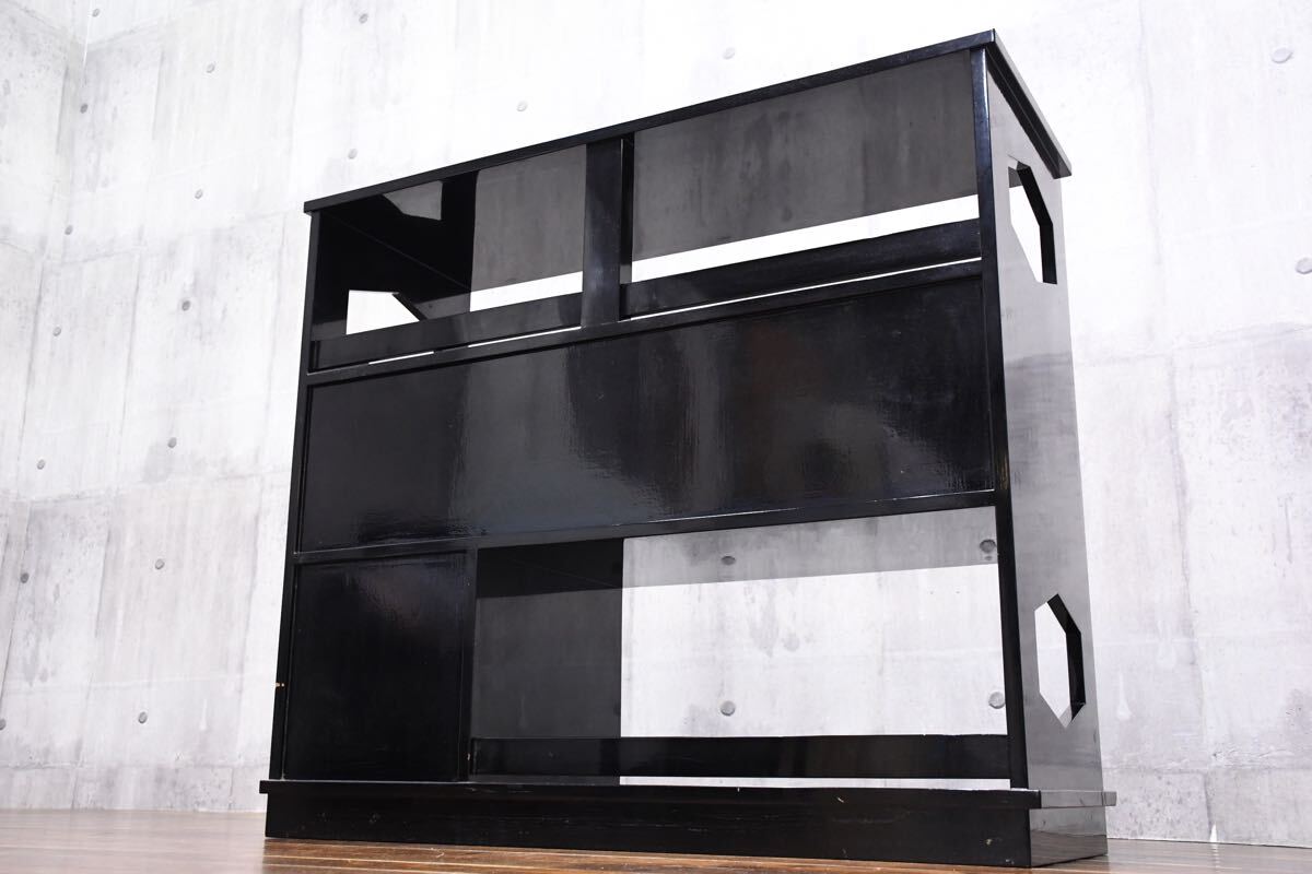 DKK41 漆塗り 螺鈿細工 蒔絵 茶棚 茶箪笥 飾り棚 サイドボード DKK41 漆塗り 螺鈿細工 蒔絵 茶棚 茶箪笥 飾り棚 サイドボード