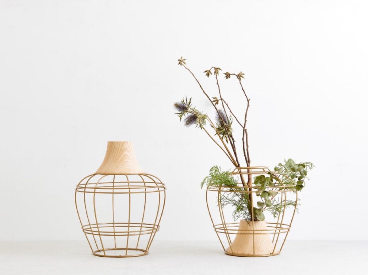 CFK89a 未使用 kimu design studio The New Old Vase ニューオールドベース ゴールド フラワーベース キムデザインスタジオ カッシーナ取扱