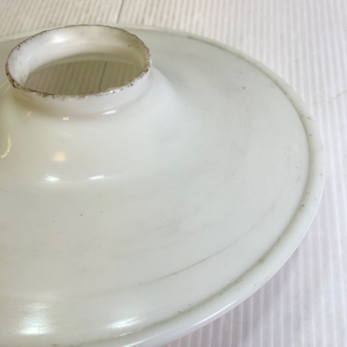 乳白ガラス 乳白色 電笠 電傘 昭和レトロ アンティーク ランプシェード 照明 硝子 インテリア 古道具 _画像3