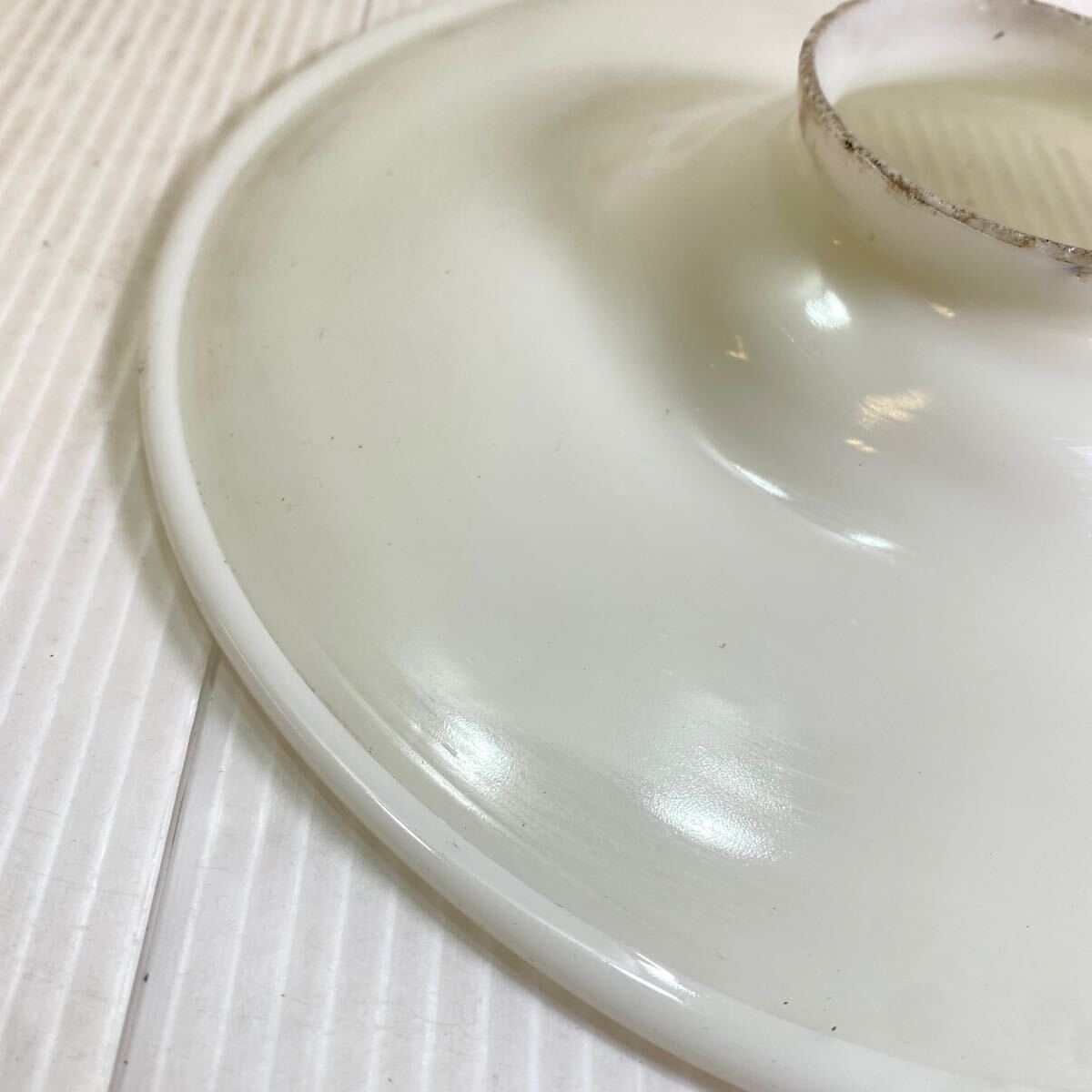 乳白ガラス 乳白色 電笠 電傘 昭和レトロ アンティーク ランプシェード 照明 硝子 インテリア 古道具 _画像5