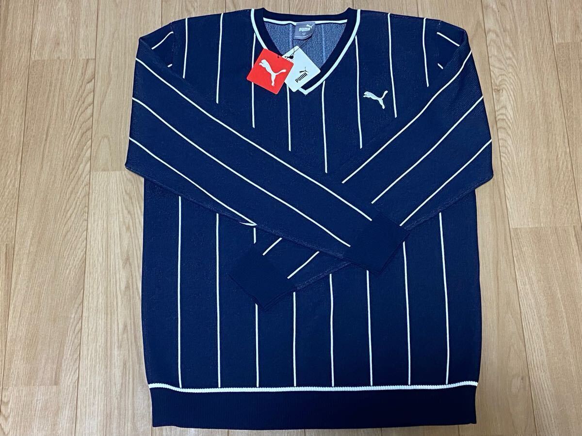 【新品】PUMA GOLF ゴルフVネックセーター XXL ネイビー