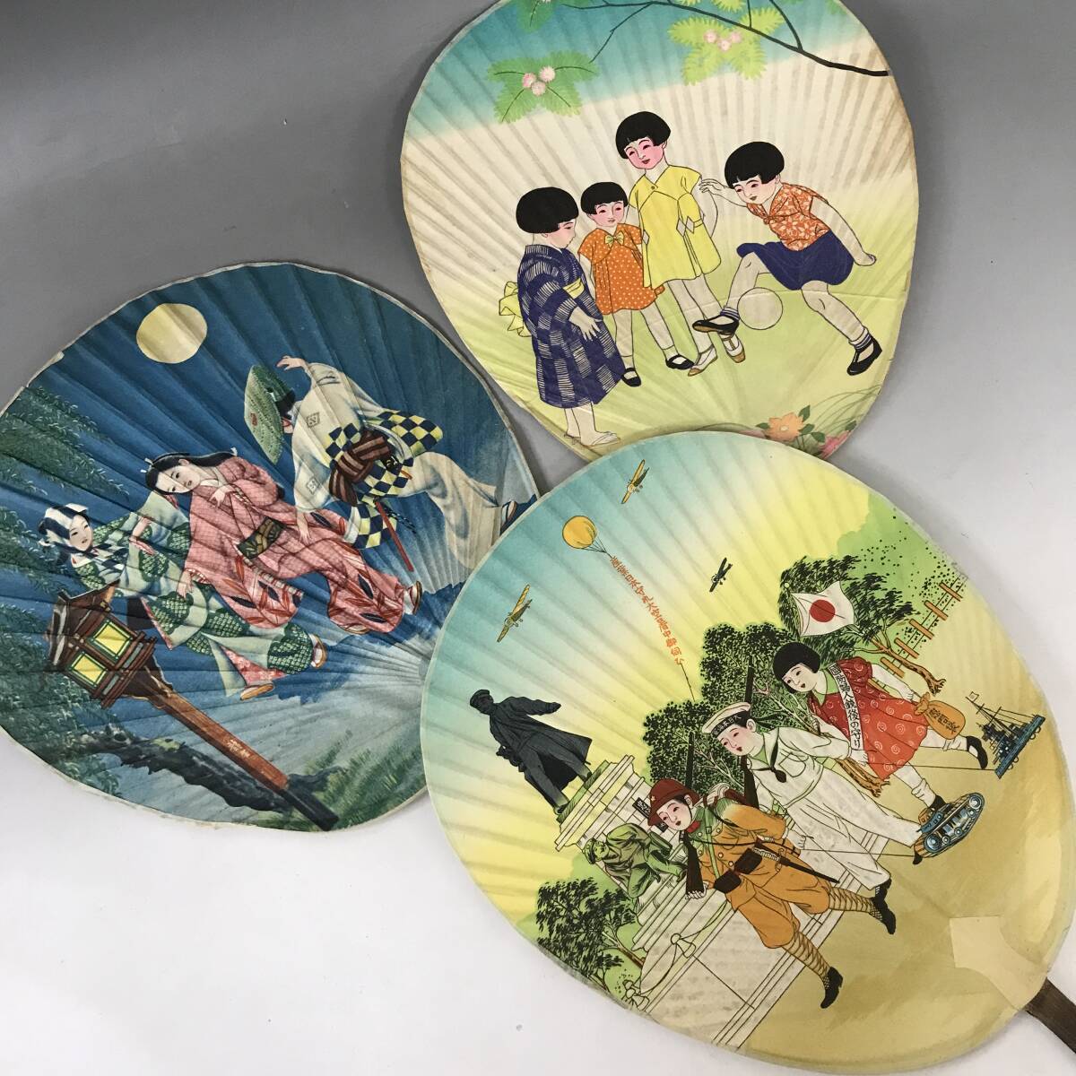 戦前 団扇 16点 まとめて 明治 大正 美人 広告 引札 図案 古い 昔 童子 FNY13/8 戦前 団扇 16点 まとめて 明治 大正 美人 広告 引札