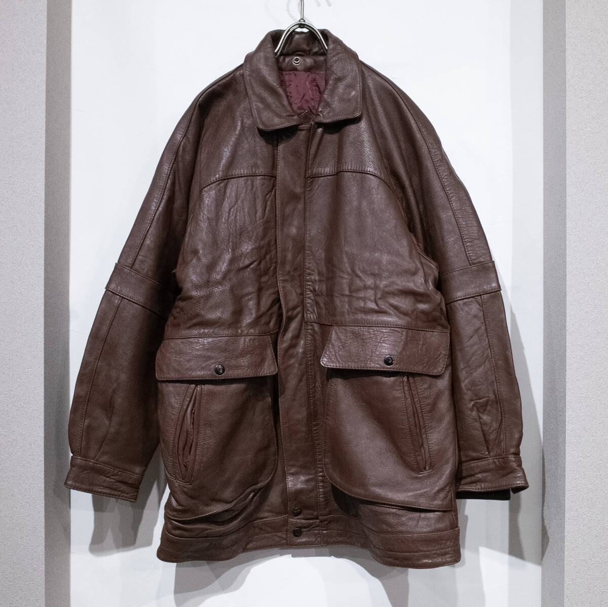 M / 80s 90s Pierre Bonee 本革 ビンテージ レザー デザイン M / 80s 90s Pierre Bonee 本革 ビンテージ レザー デザイン